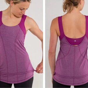 LULULEMON Run For Your Life Tank Heathered Dew Berry Power Luxtreme No SizeTag 8